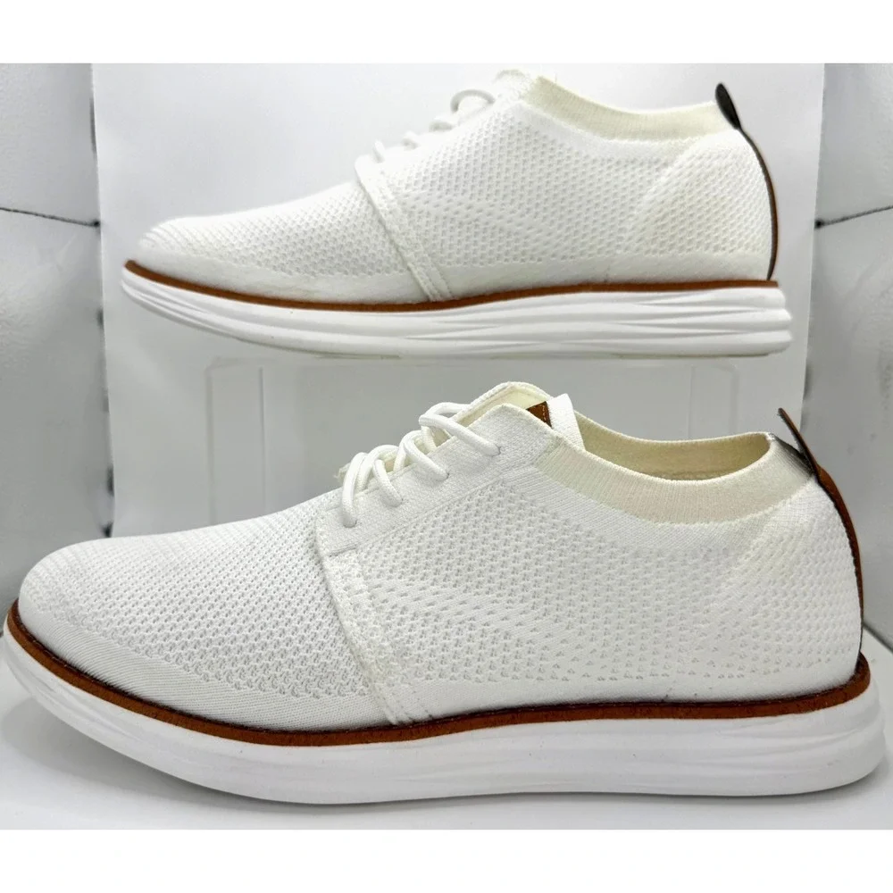 Bruno Marc Grand-01 Men's White Lace Up Casual Knit Oxford Shoes Size 10.5